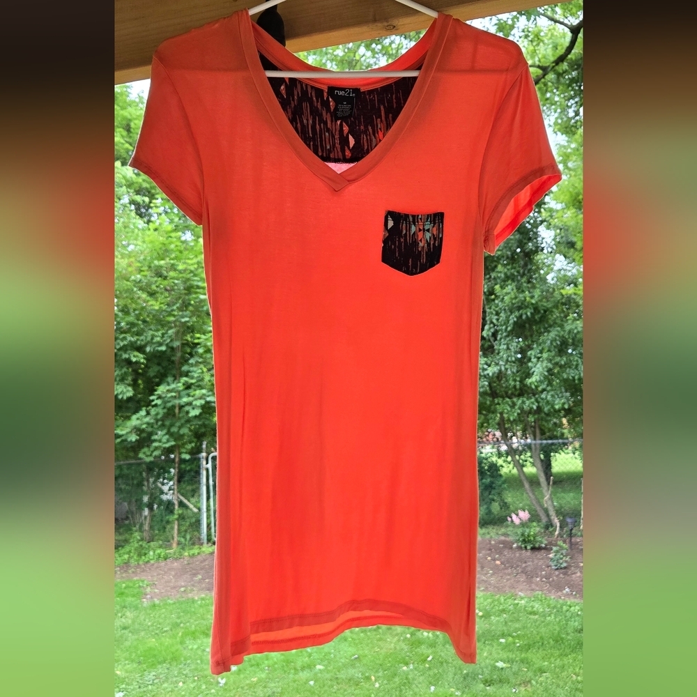 Rue21 Women's Orange V-Neck Top